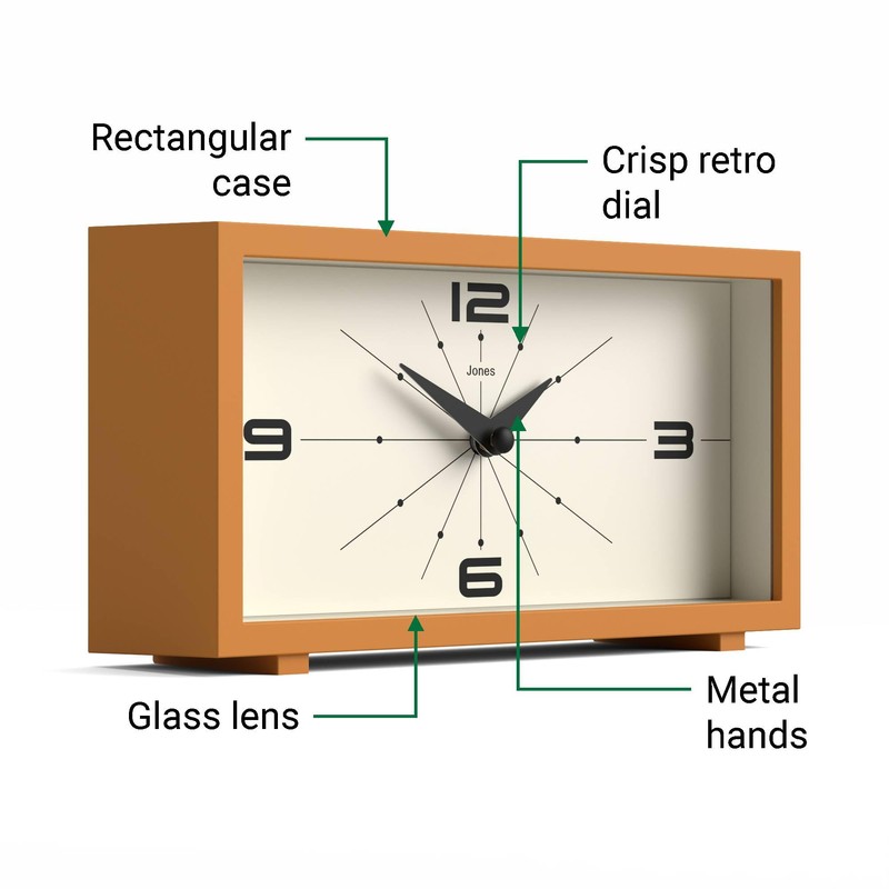Jones Clocks® Odeon desk clock | Modern rectangular design |