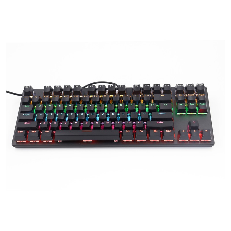 biojee Wired 87-Key Mechanical Gaming Keyboard Rainbow Backlit Keyboard For