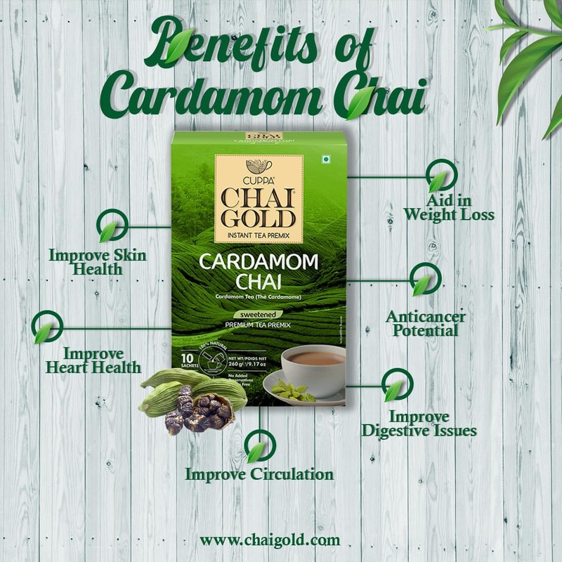 Cuppa Chai Gold Cardamom Chai | Sweetened Version | Pack