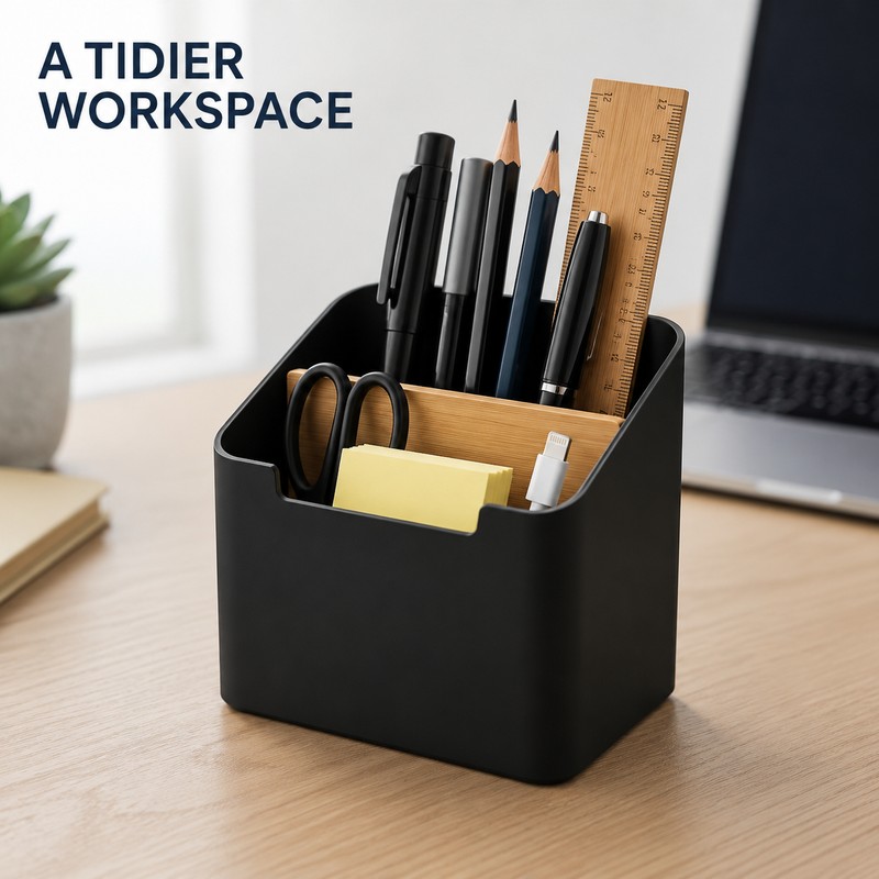 2-Pack 2-Compartment Desktop Storage Organizers for Remotes, Cosmetics and Office