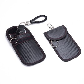 Faraday Bag for Key Fob (2 Pack), Car RFID Signal Blocking Pouch,Key fob Signal Blocker, Black Anti-Theft Signal Blocker, Remote Entry Smart Fob Case, Black, Classic
