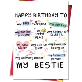 MQMRYeto Funny Birthday Card for Women Sister, Happy Bday Gifts for Bestie, Bestie & Friendship Birthday Card
