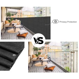 Alion Home Elegant Privacy Screen for Backyard Deck, Patio, Balcony, Fence, Pool, Porch, Railing - (2FT Height) Black (2' x 3')