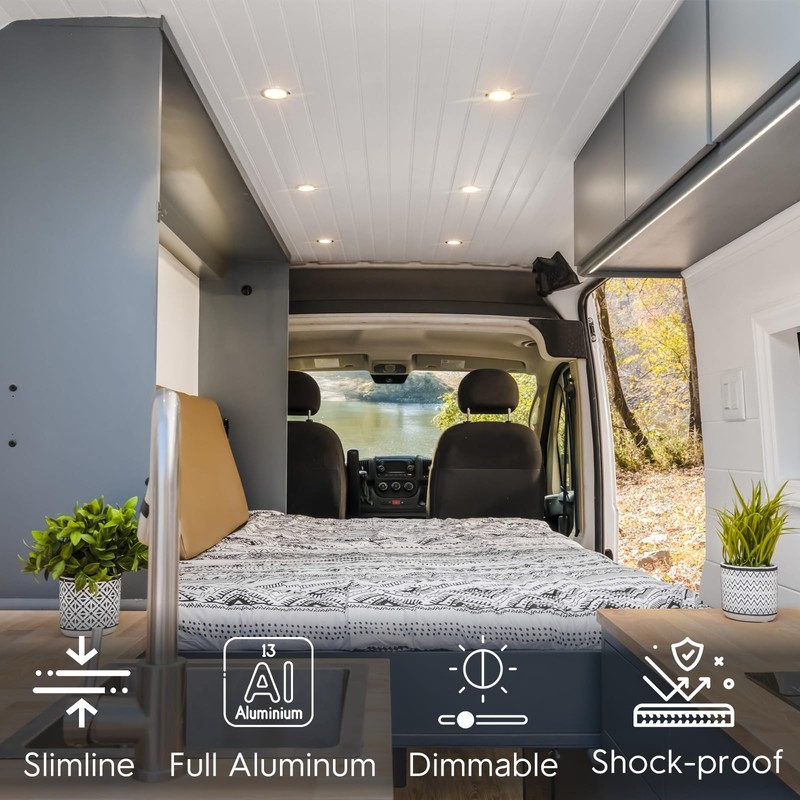 acegoo RV Recessed Ceiling Light 2-3/4” Full Aluminum 12V Dimmable