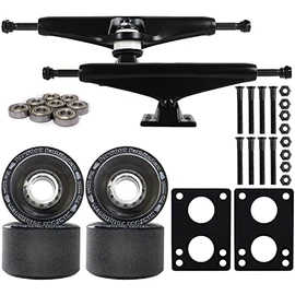 TGM Skateboards Core Black Longboard Trucks Bigfoot Wheels Package 70mm Pathfinders (Black, 6.0 inch)