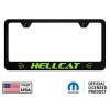 Au-TOMOTIVE GOLD Green Dodge SRT Hellcat Logo Black Plastic License
