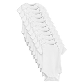 NEXT 10 Pack Short Sleeve Baby Bodysuit, White Essential, 0 Months