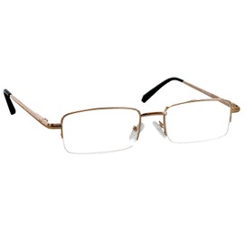 TruVision Readers - 1 Pk - Gold Metal Frames and Clear Acrylic Lenses 2.00