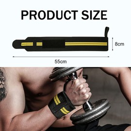 DHWEKU Lifting Straps Strength Training Professional Quick Release with Metal Bolts for Powerlifting, Crossfit & Fitness - Lifting Straps for Women and Men, Yellow Stripes, Pack of 2