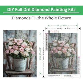 HEIBAGO Diamond Painting Kit DIY 5D Full Drill Rhinestone Art for Adults Kids Home Decor