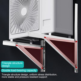 Mini Split Wall Mounting Bracket for 9000-24000 BTU Condenser, POIUNA Stainless Steel Ductless Mini Split Bracket up to 507 lbs for Air Conditioner Heat Pump Systems HVAC, Compressor