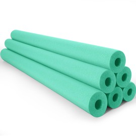 Hollowfly 6 Pack Jumbo Pool Noodles Swimming Floating Foam Tube Extra Large Hollow Bright Swimming Pool Noodles Bulk Heavy Duty for Adults(Turquoise,55 x 3.5 Inch)