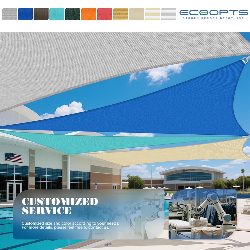 ECOOPTS 12'x16' HDPE Sun Shade Sail Rectangle Canopy Shades for