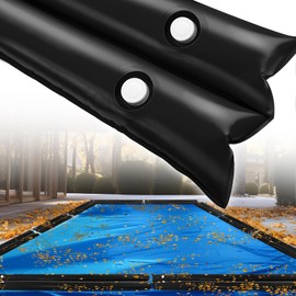 3 Packs 8ft Heavy-Duty Pool Cover Water Bags - Thicken Water Tubes Double-Chamber, 0.4mm PVC Pool Cover Weights for Winter Inground and Above Swimming Pool, Black