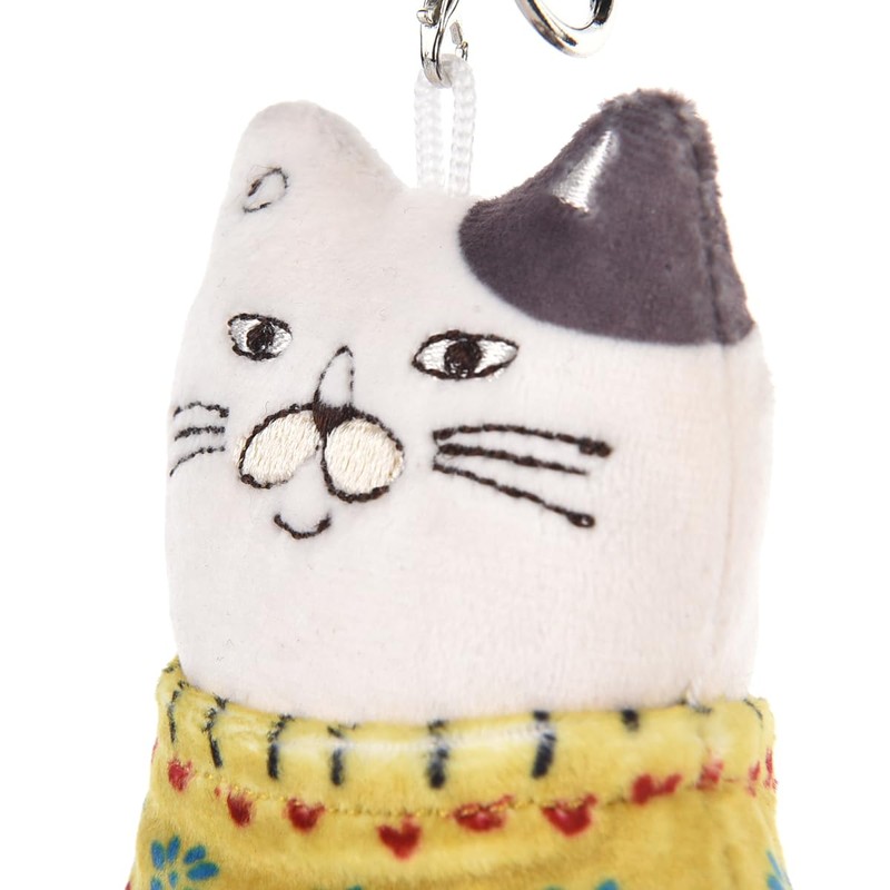 KUSUGURU Mascot Key Chain Nekozegawa, yellow