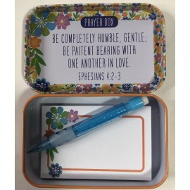 1 Give it To God Prayer Box Inspirational Pocket Note Pad Pencil Ephesians 4:2-3