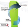 Calf Compression Sleeves (Neon yellow/Light blue 1 Pair, Large)