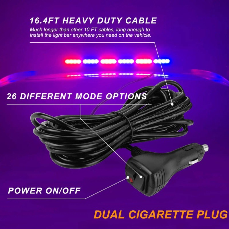 29.5-Inch 54 LED Strobe Light Bar Double Side High Intensity