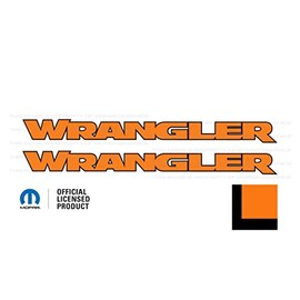 Decal Mods Wrangler Hood Graphic Vinyl Decal fits Jeep Wrangler JK/JL (2007-2024) Orange w/Black Outline FOBO (Set of 2) | FJ4Y4