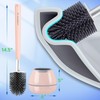 BOOMJOY Toilet Brush and Holder Set, Silicone Toilet Bowl Cleaner