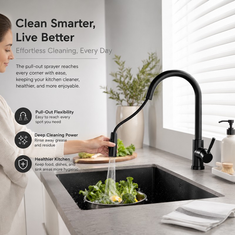 Touch Kitchen Faucet for Sink – Pull-Out Sprayer with 360°
