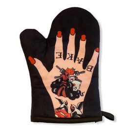 Womens Tattoo Hand Oven Mitt Graphic Novelty Ink Baking Glove Funny Graphic Kitchenwear Funny Food Novelty Cookware Black Oven Mitt