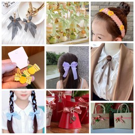 KISSITTY Wavy Edged Tartan Ribbons 30 Yards Polyester Cotton Fabric Ribbons for Gift Wrapping 6 Color Craft Decorative Trim for Flowers Floral Bouquets Garlands Hair Bows Decors