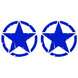 GamesMonkey Destroyed Military Star Aufkleber US Army C Shapes Kit Pack C 2 Stck C 4x4 Offroad Auto Motorrad C verschiedene Gr??en 5 10 15 20 25 30 cm C Made in Italy (10 cm, Blau)