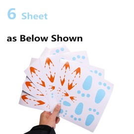 6 Sheet Easter Bunny Footprints for Floor Easter Bunny Footprints Blue Wood Floor Footprints Clings Decals Stickers for Easter Home Party Decorations