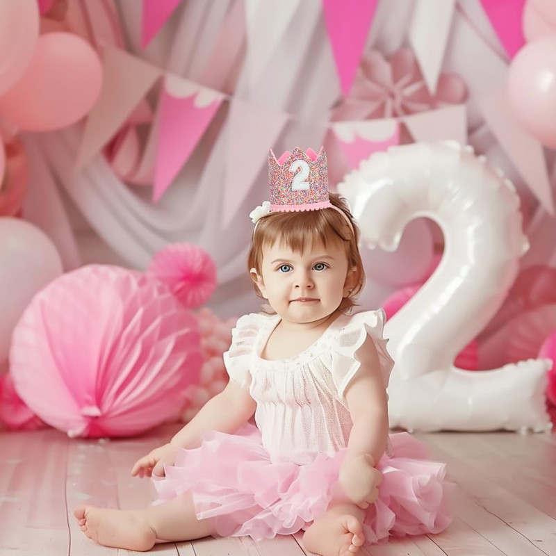 Eoopoon Rainbow Half Birthday Crown Hat - Party Decoration for