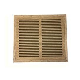 12 Inch x 12 Inch Red Oak Hardwood Vent Floor Register Flush Mount with Frame, Slotted Style, Unfinished
