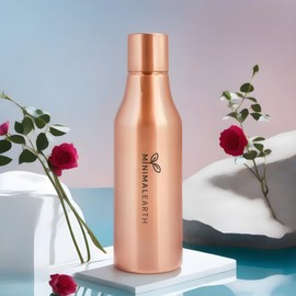 MINIMAL EARTH Pure Copper Bottle for Drinking, Beautiful & Leak-Proof Design, Made With Solid Copper, Portable & Handy, Perfect for Office, Yoga, Gym, Traveling and Gift - 750 ML (25 oz)
