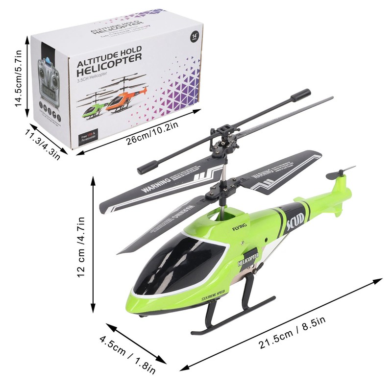 Remote Control Helicopter 2.4G Fixed Height Green Plastic Mini RC