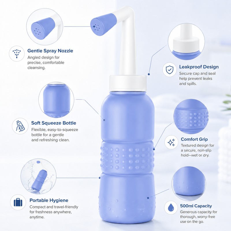 500 mL Portable Bidet Bottle for Travel & Home –
