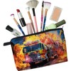 YULUENZE Fire Fighting Truck Cosmetic Bag for Women Cute Small
