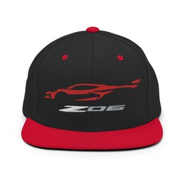 2023 Sports Car Z06 C8 Corvette Next Gen Torch Red Silhouette Snapback Hat Embroidered