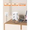 Multi-socket with USB-C 8-way power strip with switch, power strip