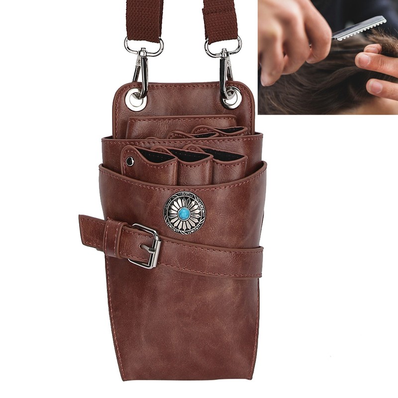 Barber Scissor Pouch Holster with Belt Hairdressing Waist Holder Case