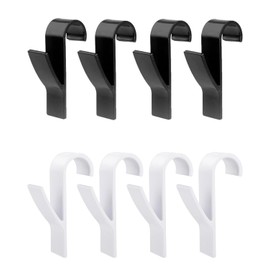 CULEB Pack of 8 Hooks for Round Radiators, Towel Holder, Towel Radiator, Round Radiator, Multi-Purpose Hook, Heating Bathroom Radiator for All Standard Radiators (Black, White)