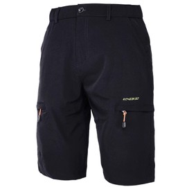 EXEKE Men's Lightweight Hiking Shorts Quick Dry Shorts Stretch Cargo Shorts 267-4XL/Black 38-39