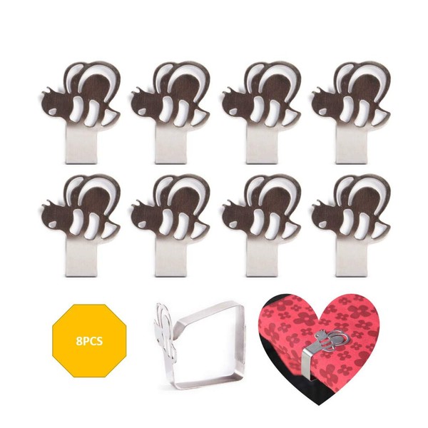 Sourcemall 8 Packs Tablecloth Clips, Bee-like Stainless Steel Table Cover Clamps, Ideal Tablecloth Holders for Home, Picnic, Party