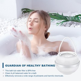 JUSTOWE Bath Filter for Tub - 8 Stages Bath Filter- Removes Hundreds of Contaminants, BPA Free, Purify Your Bathwater for Healthier Skin and Hair, White