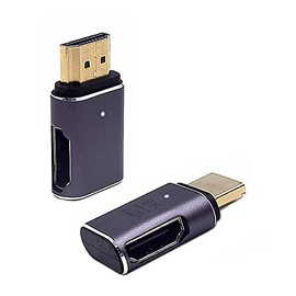 Kework 2 Pack 8K UHD HDMI Adapter, 48Gbps 3D HDMI 2.1 Version (HDMI Male to Right Side HDMI Female)