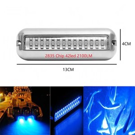 Larlansz 2PCS Waterproof Marine Lights, Stainless Steel 42 LEDs Underwater Lighting Boat Transom Lights Navigation Lights Drain Plug Lights Courtesy Lamp Deck Lights for Cruise Ships, Yachts, Sailboat