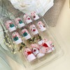 Christmas Press on Nails Short Length Glossy Acrylic Square Shaped