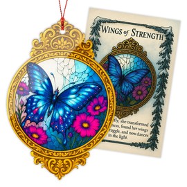 Butterfly Gifts, Butterfly Ornaments, Xmas Ornament for Tree, Animal Pocket Hug Gifts, Christmas Ornament 2025, Suncatcher Effect Stained Glass Window Hanging, car Hanging Accessories