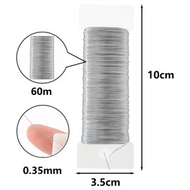 GWJX Craft Wire Thin 3 Rolls Wire for Crafts DIY Jewellery Wire for Jewellery Making Flower Wire Craft Wires for Floristry Bouquet Stem Wrap (60 m/Silver)