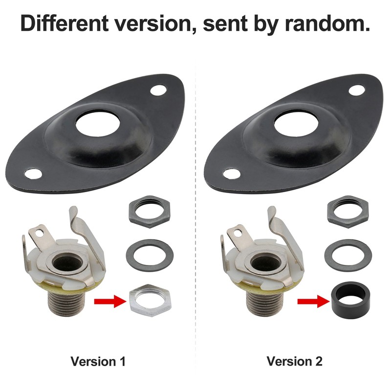 Musiclily 6.35mm Oval Guitar Loaded Jack Socket Plate for Electric
