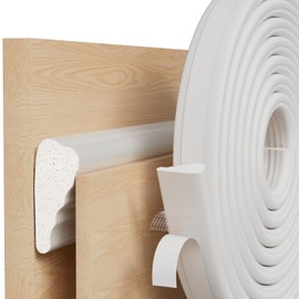 ESUFEIR 2pcs×196" Wedge Window Weather Stripping Door Gap Filler,Adhesive Window Insulation for Winter Door Seal Strip,Soundproof Foam Tape for Frame,White