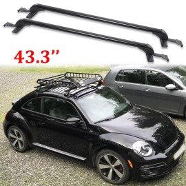 KEEPDSGN Car Top Roof Rack Cross Bar 43.3" Luggage Carrier Aluminum w/Lock For VW Beetle